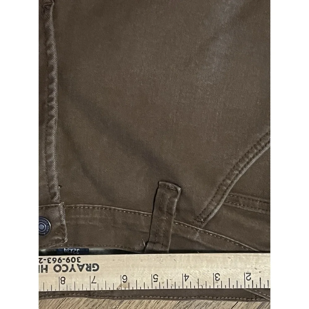 Rugged Wear Haggar Mens 32x34 Flannel Lined Brown Canvas Work Pants Straight Leg